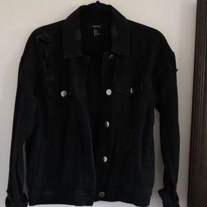 Black ripped jean jacket